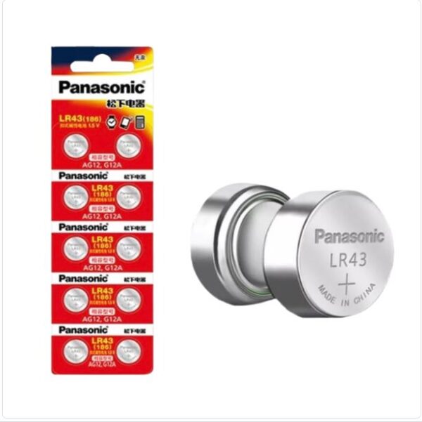 PANASONIC 10pcs AG12 / G12A, 186 / LR43 Cell Batteries 1.5V. NZ Stock